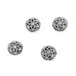 Round Flower Patterned Bead Cap in Sterling Silver 9mm