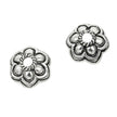 Flower Bead Cap With Twisty Rope Embellishment in Sterling Silver 13mm