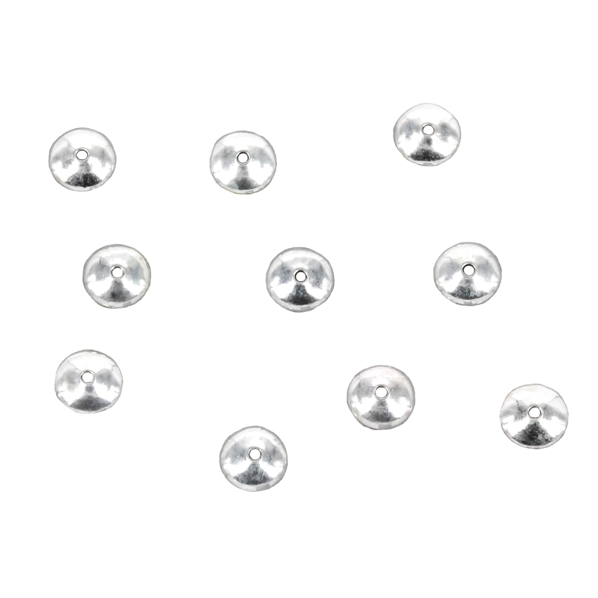 Round Bead Cap in Sterling Silver 4mm