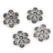 Twisty Rope Flower Bead Cap in Sterling Silver 12mm