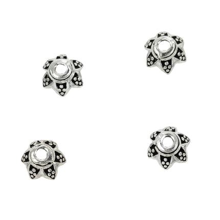 Bali-Style Scalloped Bead Cap in Sterling Silver 6mm