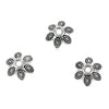 Flower Patterned Bead Cap in Antique Sterling Silver 10mm