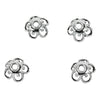 Open Floral Patterned Scalloped Bead Cap in Sterling Silver 8mm
