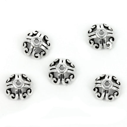 Curlicues Bead Cap in Sterling Silver 8mm