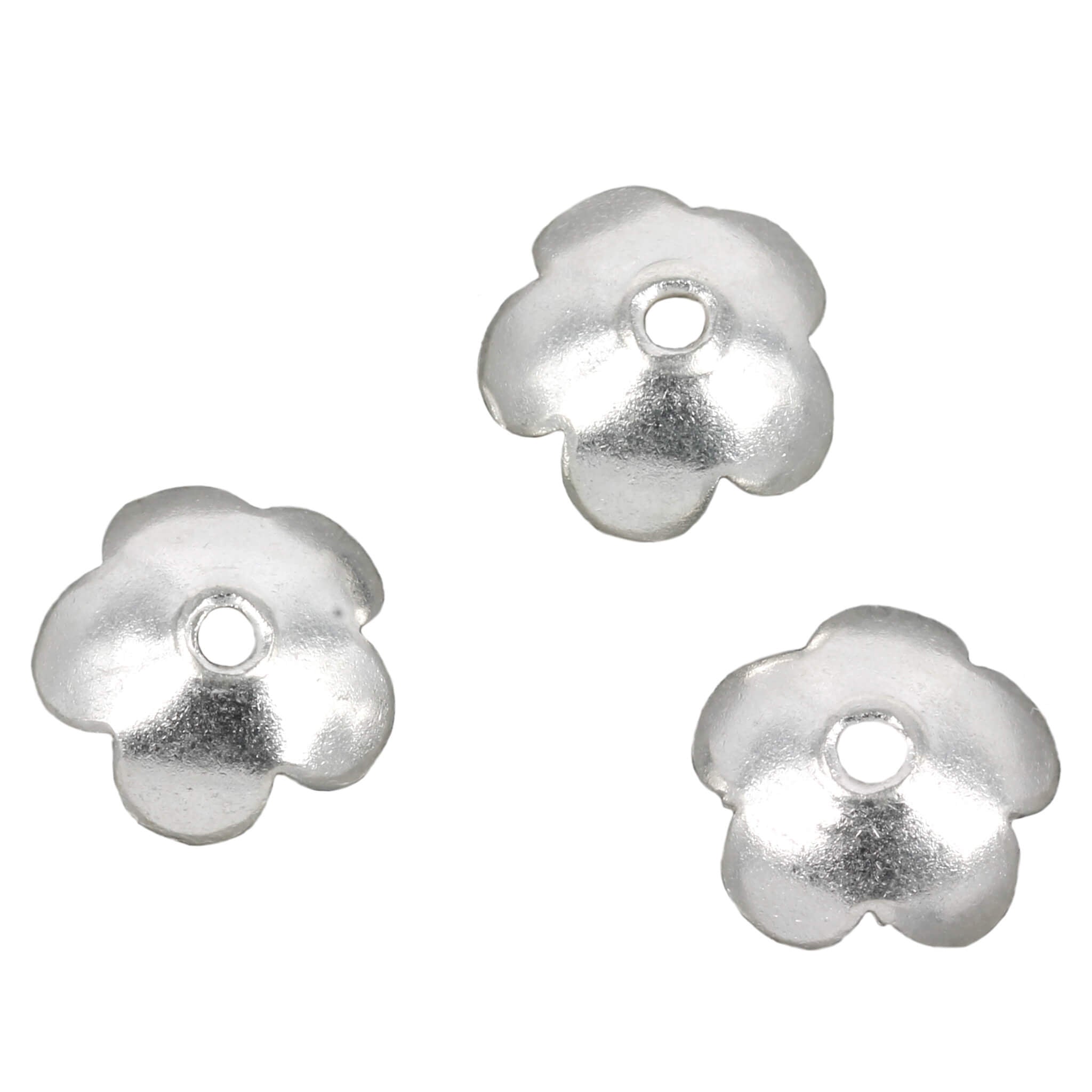 Flower Scalloped Bead Cap in Sterling Silver 12mm