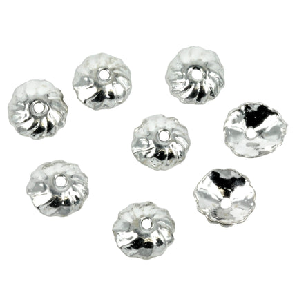 Radiating Scalloped Bead Cap in Sterling Silver 7mm