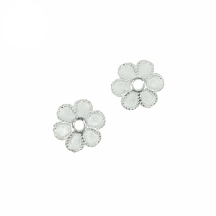 Classic Flower Bead Cap in Sterling Silver 8mm
