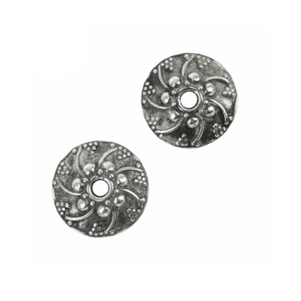 Bali-Style Dots Bead Cap in Sterling Silver 14mm