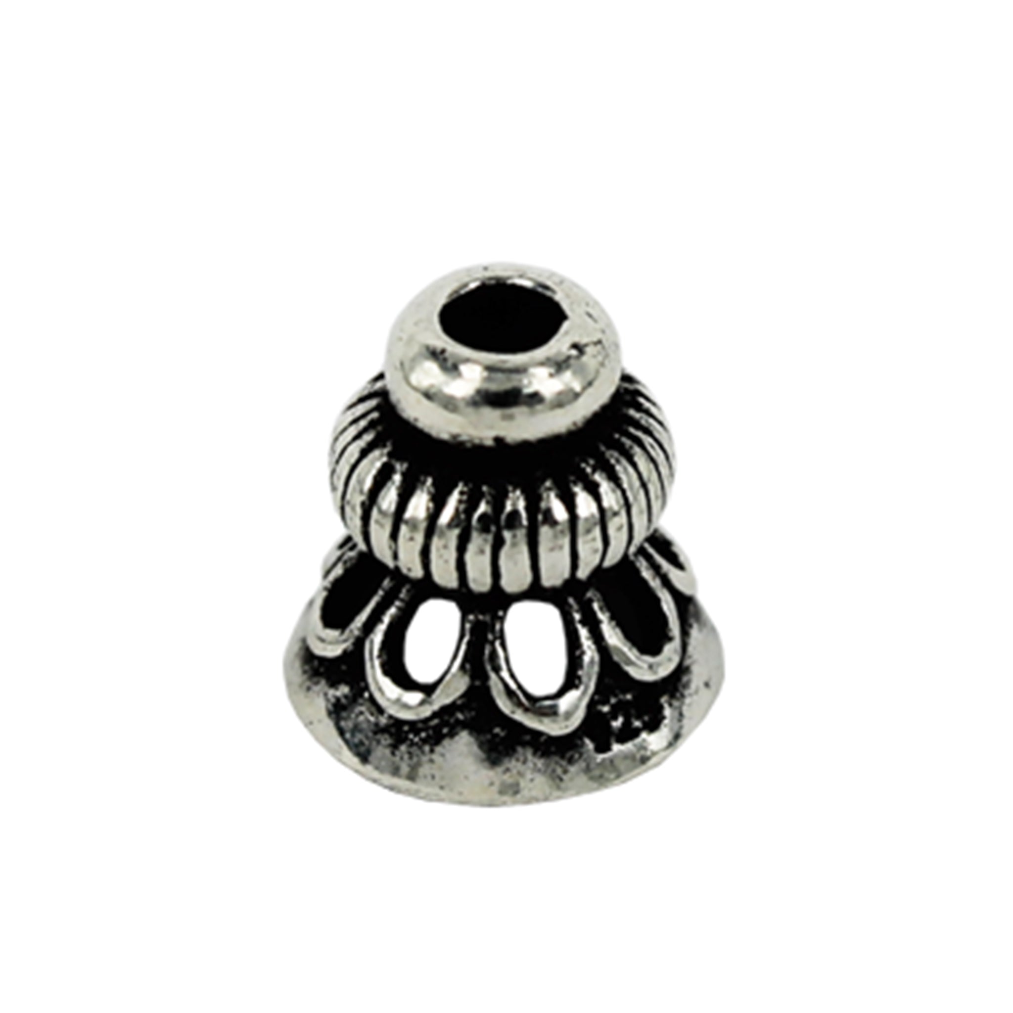 Bell Three Tier Cone in Antique Sterling Silver 6x2.18mm