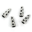 Star Embellished Cone End Cap in Sterling Silver 5x13mm