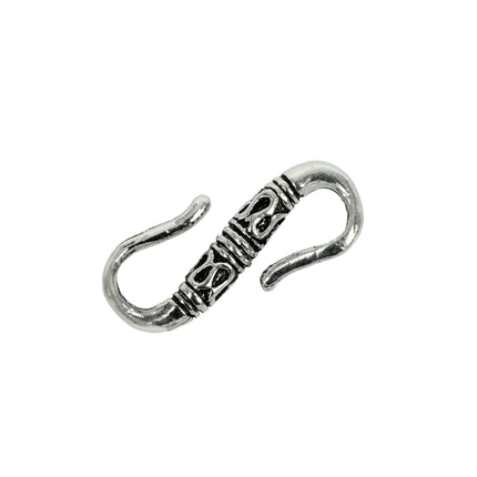 Bali-Style S-Hook Clasp in Sterling Silver 20x9x3.3mm