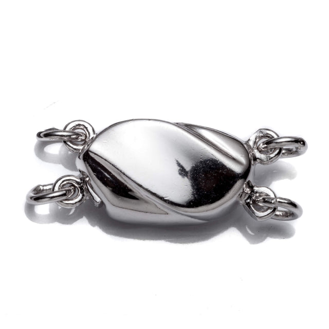 Two-Strand Oval Box Clasp in Sterling Silver 16.8x7.7x5.7mm