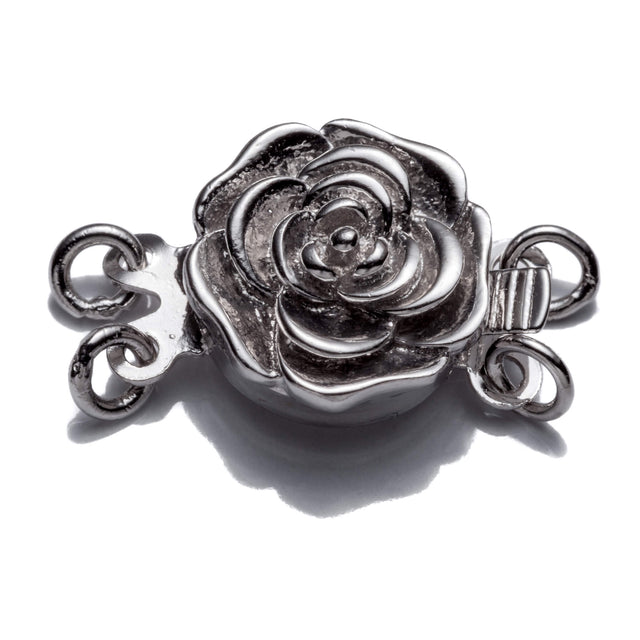 Two-Strand Floral Box Clasp in Sterling Silver 18.6x10.8mm