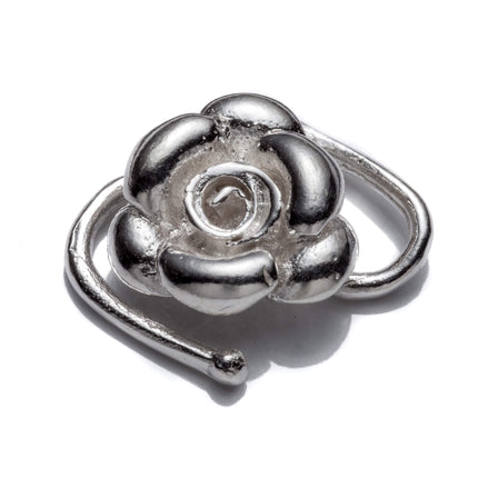 Floral Hook and Eye Clasp in Sterling Silver 16.9x11.6x5.8mm