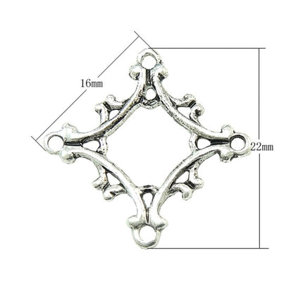 Square Connector in Antique Sterling Silver 16.4x16.4mm