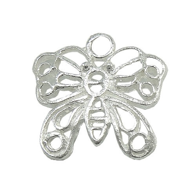 Butterfly Connector in Sterling Silver 12.5x12.9mm