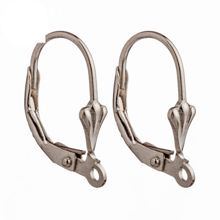 Lever Backs with Loop in Sterling Silver 16.8x9.7mm