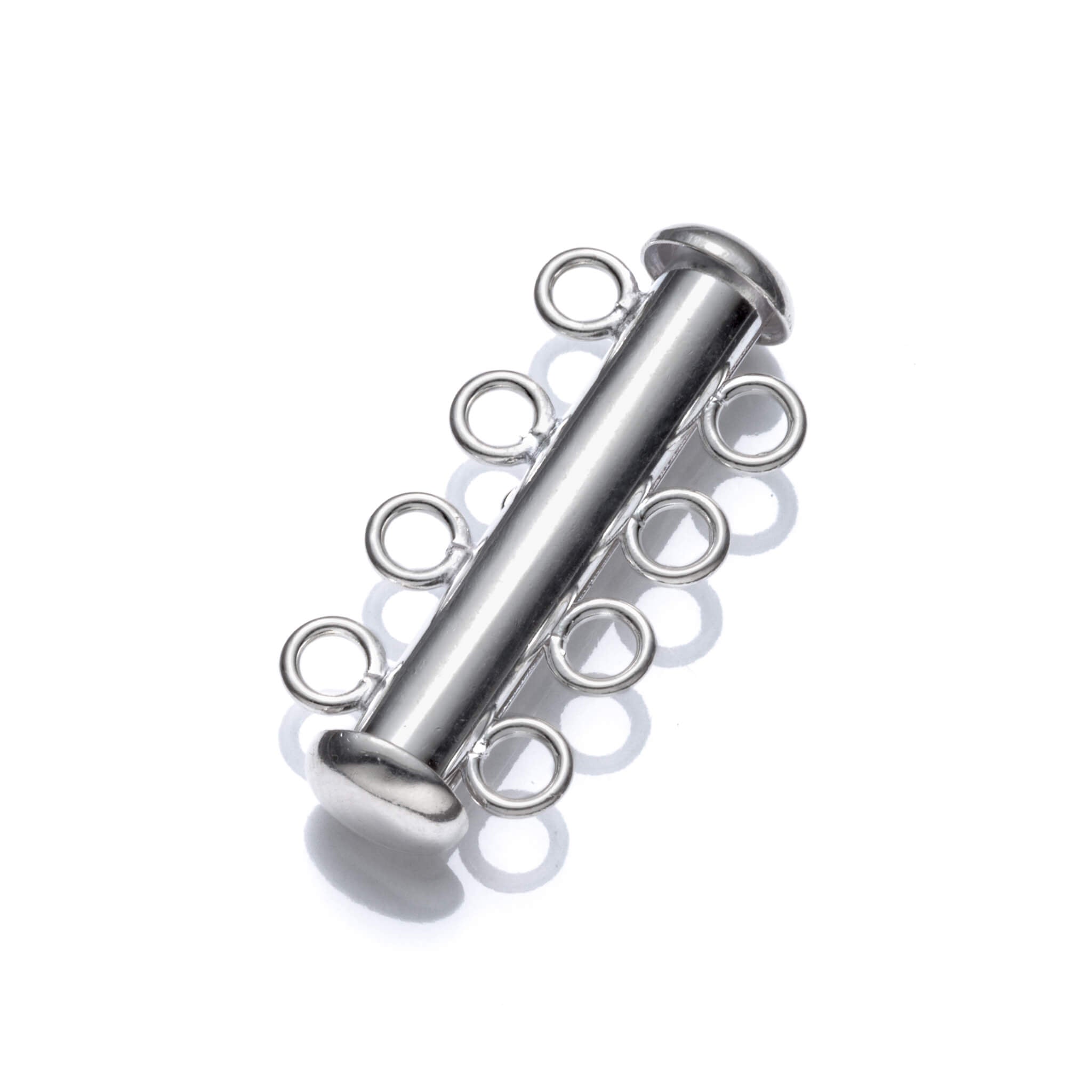 Four-Strand Slide Tube Clasp in Sterling Silver 25.3mm