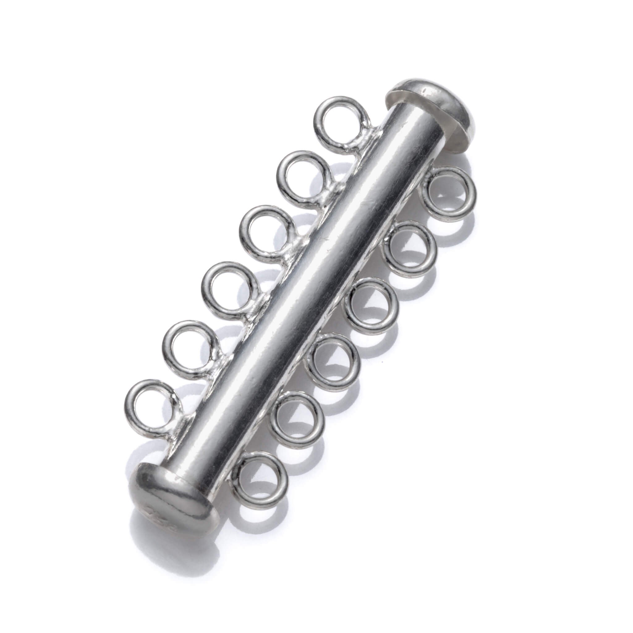 Six-Strand Slide Tube Clasp in Sterling Silver 33.7mm