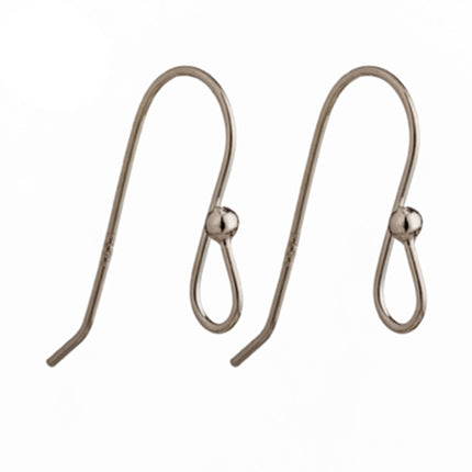 Ear Wires with Ball in Sterling Silver 23.1x11.6mm 21 Gauge