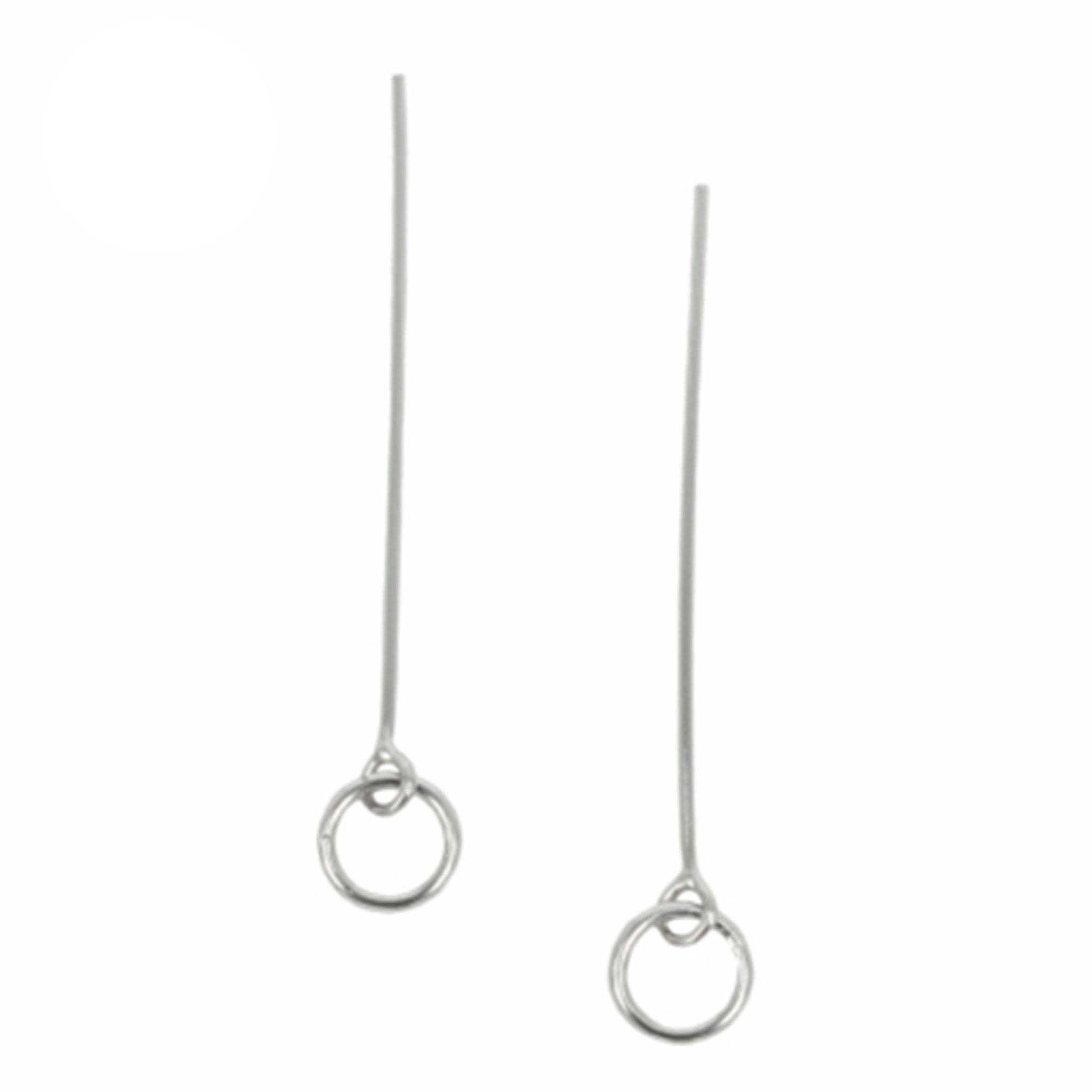 Eyepins with 6mm Ring in Sterling Silver (1.4