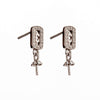 Ear Studs with Cubic Zirconia Inlays and Dangling Cup and Peg Mounting in Sterling Silver 8mm