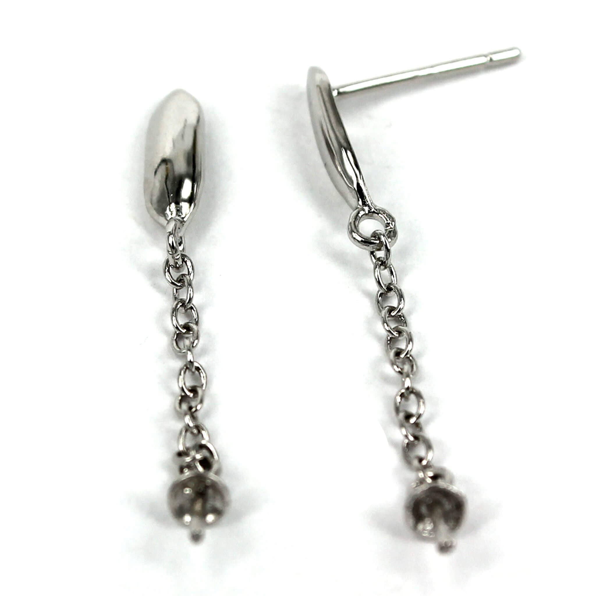 Ear Studs with Cup and Peg Mounting in Sterling Silver 2mm