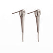 Ear Studs with Cubic Zirconia Inlays and Peg Mounting in Sterling Silver 2mm