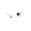 Ear Studs with Round Cup and Peg Mounting in Sterling Silver 6mm