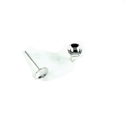 Ear Studs with Round Cup and Peg Mounting in Sterling Silver 5mm