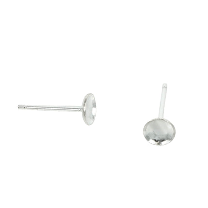 Ear Studs in Sterling Silver with 5mm Round Setting