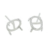 Oval Ear Studs in Sterling Silver 7x9mm