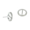 Oval Ear Studs in Sterling Silver 9x11mm