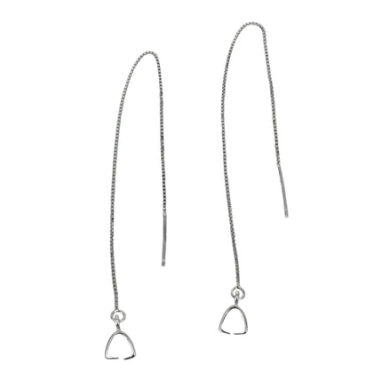 Ear Posts Threaders with Chain and Pinch Bail in Sterling Silver 4