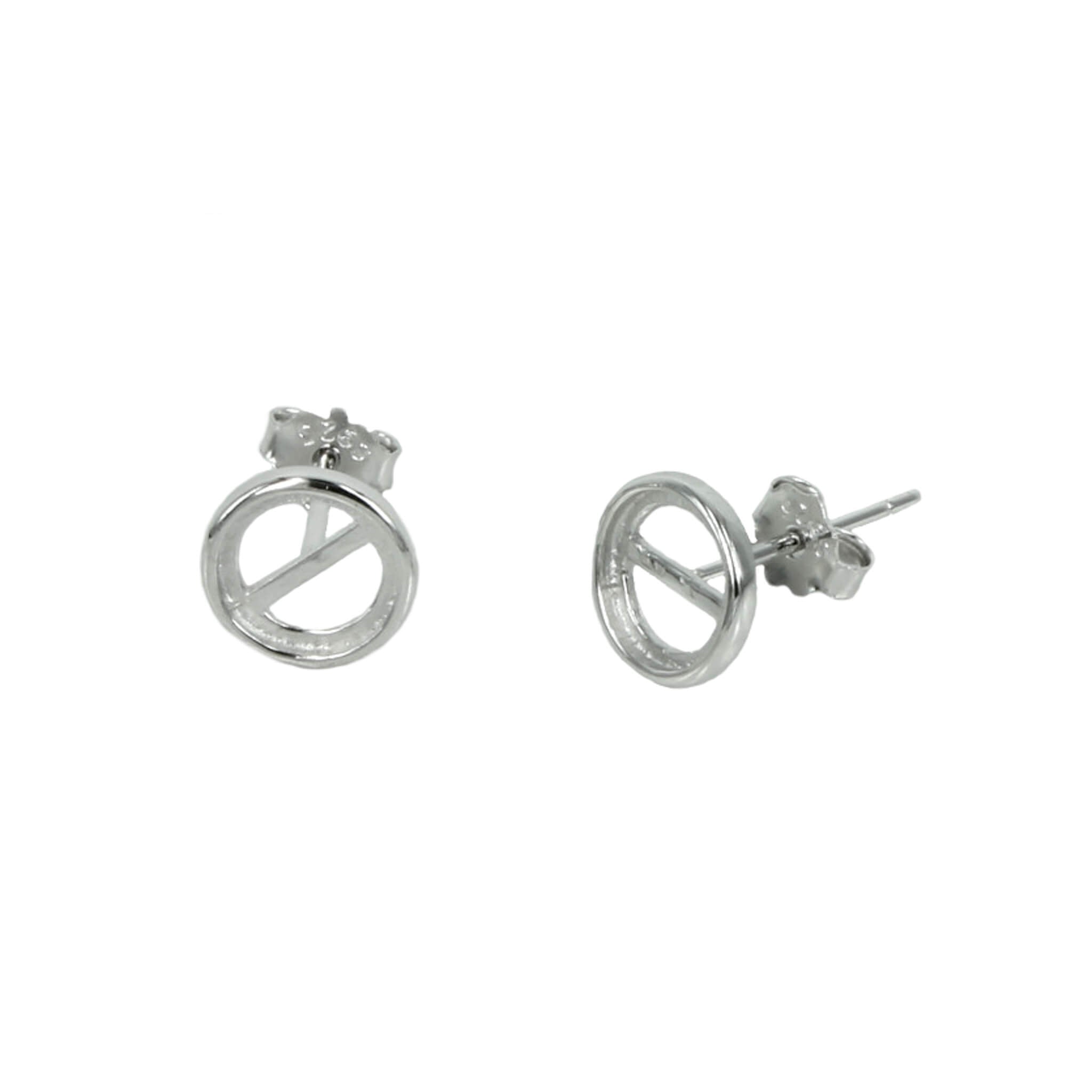 Round Ear Studs in Sterling Silver 6mm