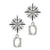 Snowflake CZ's Earring with Oval Mounting for 6x8mm Stones in Sterling Silver