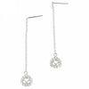 Triangle CZ Halo Dangle Earrings with Round Prong Mounting in Sterling Silver for 3mm Stones