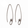 Ear Wires with an Inner Ball Loop in Sterling Silver 13x31mm 21 Gauge