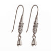Ear Wires Earrings Settings with CZ's and Pinch Bail Mounting in Sterling Silver 21 Gauge