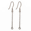 Ear Wires with Coil and Chain in Sterling Silver 7.9x36.8mm 22 Gauge