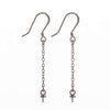 Ear Wires with Coil, Chain and Cup and Peg in Sterling Silver 23 Gauge
