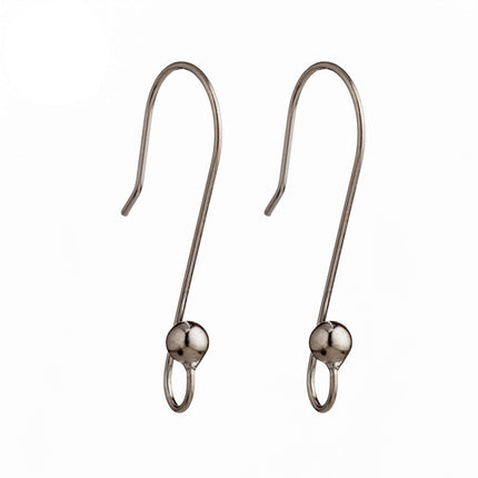 Ear Wires with Inner Ball Loop in Sterling Silver 40x14.mm 20 Gauge