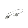 Ear Wires with Cubic Zirconia Inlays Star in Sterling Silver 25.3x8mm 20 Gauge