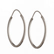Hoop Earrings in Sterling Silver 41x27mm