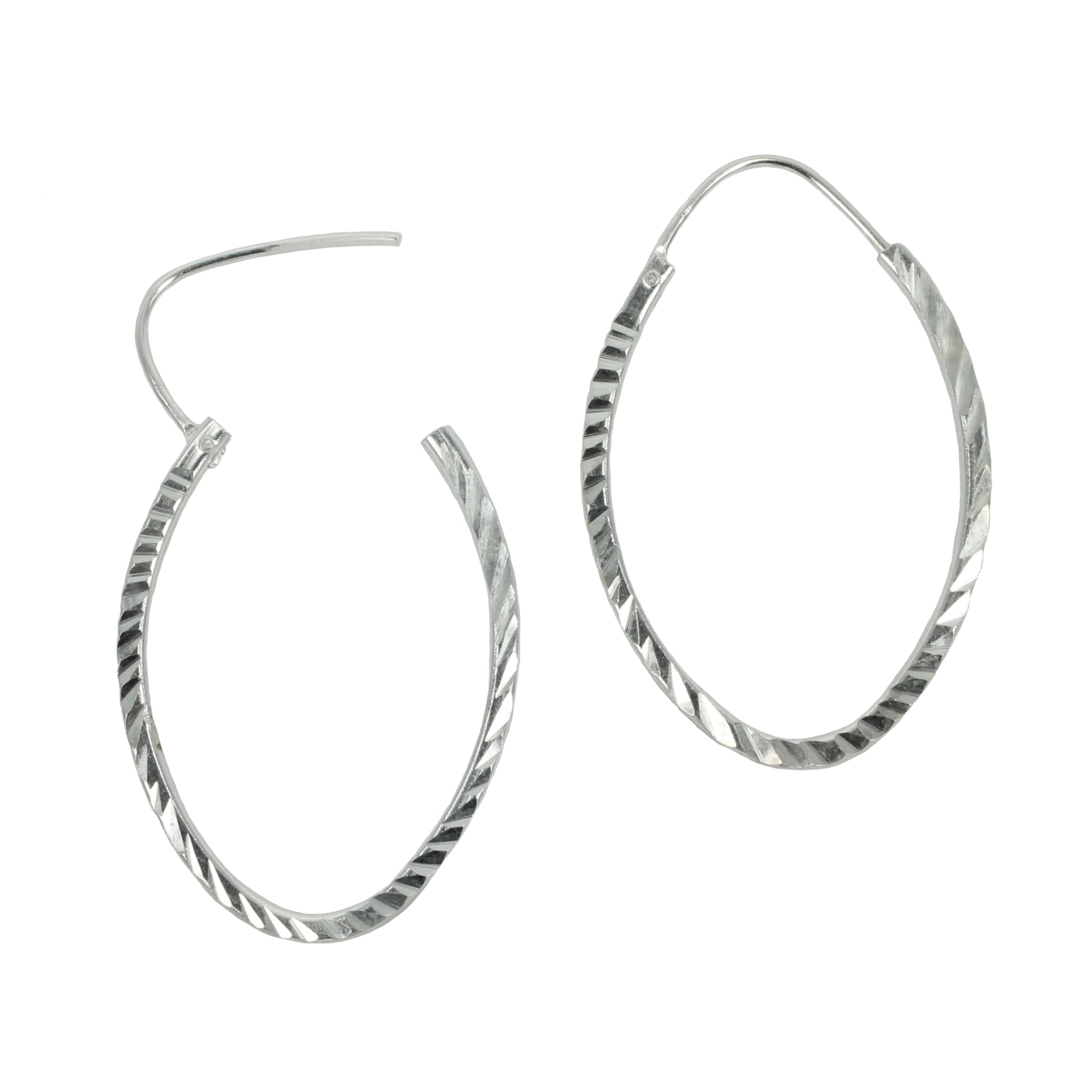 Hoop Earrings in Sterling Silver 36.2x23.3mm