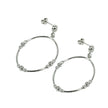 Ear Posts with Ball, Earring Components and Cubic Zirconia Inlays in Sterling Silver 46.34x28mm