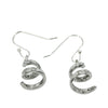 Ear Wires with Inner Ball Loop with Cubic Zirconia Inlays in Sterling Silver 19.6x11.2mm 20 Gauge