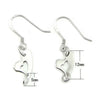 Ear Wires with Heart Earring Components in Sterling Silver 28x14.4mm