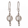 Ear Wires with Crossed-Rings Earring Components in Silver 35x8.9x2.6mm