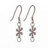 Ear Wires with Flower Earring Components in Sterling Silver 27.3x8.9x0.5mm